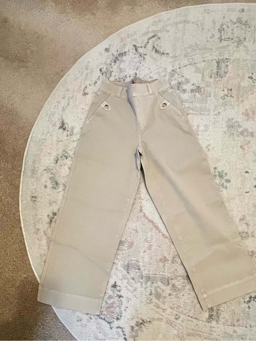 NWOT SPANX Cream Cropped Wide-Leg Pants